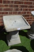 Garden Birdbath with Rose Design