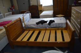 Pine Single Sleigh Bed Frame