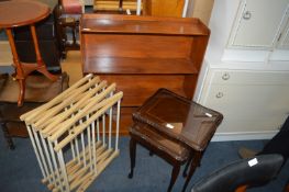 Glass Topped Nest of Tables, Bookshelves plus Dryi