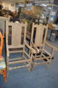 Pair of Stripped Oak Chairs for Restoration
