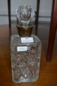 Cut Glass Crystal Decanter with Hallmarked Sterlin