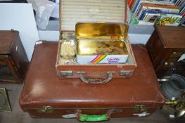 Two Vintage Suitcases (One with Collectible Conten