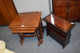 Nest of Three Tables and a Magazine Rack