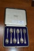 John Hall Cased 6pc Hallmarked Silver Teaspoon Set