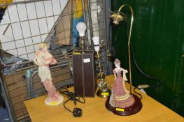 Three Decorative Table Lamps and a Figurine