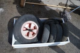 Wheelbarrow Wheel, 2 Sack Barrow Wheels and a Sack