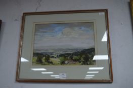Framed Oil Pastel Landscape