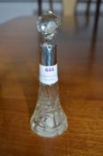 Cut Glass Crystal Scent Bottle with Silver Ferule