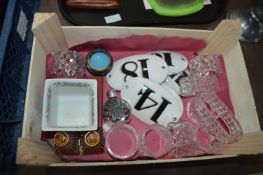 Vintage Pottery House Numbers plus Brass Napkin Ri