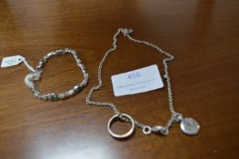 Sterling Silver Bracelet, Pendant and Ring