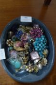 Vintage Costume Jewellery; Brooches, Clip On Earri