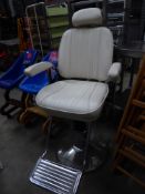 * premium leather barbers style chair - fully adjustable - with head rest and foot plate