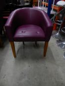 * 2 x purple easy chairs