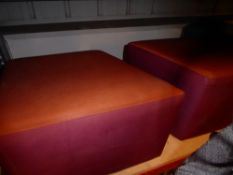 * 2 x red and orange pouffe's - unusual angled design