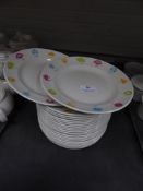 * 20+ x white plates - with animal motif round edge