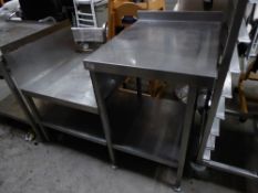 * S/S multi-level bench ideal for counter top appliances with under shelf. 1170w x 700d x 580h (to