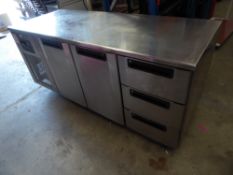* Foster 2 drawer + 3 drawer bench top chiller. 1850w x 700d x 850h