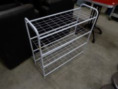 * 4 tier white shoe rack. 750w x 280d x 740h