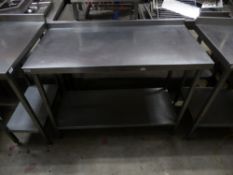 * S/S prep bench with up stand and under shelf. 1200w x 600d x 930h
