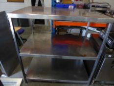 * S/S 3 tier shelf unit. 1300w x 790d x 1400h