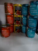 * 13 x tins - baked beans, tom sauce and tuna