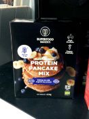 superfood bakery selection x 8 boxes. 2 x Pancake mix, 2 x brownie mix, 2 x choc cookie mix, 2 x