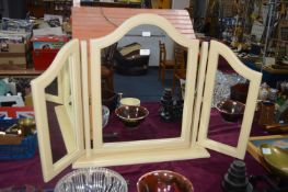 Cream Painted Triple Dressing Table Mirror