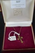 9k Gold Crucifix and Chain ~0.9g