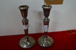 Pair of Hallmarked Sterling Silver Candlesticks