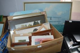 Box of Framed Pictures and Prints