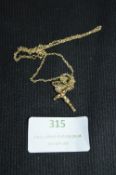 9k Gold Crucifix and Chain ~1.2g