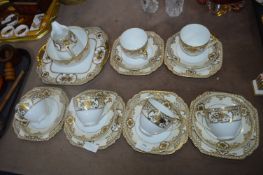 Noritake Part Tea Set, Gilded Trios, etc. 21pcs