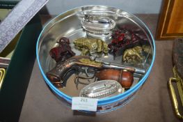 Vintage Lighters and Elephant Ornaments