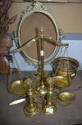Brassware Including Scales, Candlesticks, etc.