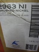 *2963-Ni Brushed Nickle Three Light Fitting with Satin Etched White Glass