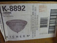 *K-8892 Chrome Three Light Fitting with 24% Lead Crystal Shade