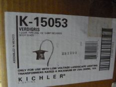 *K-15053 Verdigris Light Fitting with Seedy Glass
