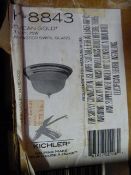 *K-8843 Tuscan Gold Three Light Fitting with Alabaster Swirl Glass