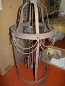 *K-2560 Old Brick Six Light Candelabra with Seedy Glass