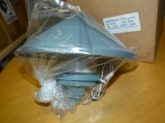 *K-15211 Textured Verdigris Light Fitting with Clear Ribbed Diffuser and Louvered Shield