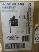 *K-15029-OB Old Brick Light Fitting with Etched Seedy Glass