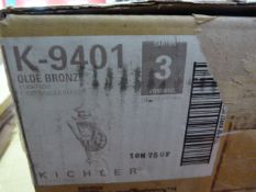 *K-901 Old Bronze Light Fitting with Clear Beveled Glass