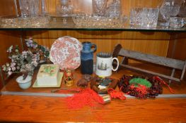 Oriental Carvings, Book Stand, Plates, etc.