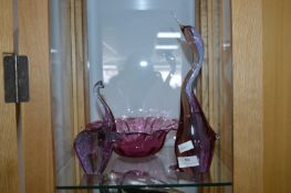 Purple Elephant, Bird and a Bull