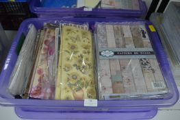 Storage Box Containing Decorative Paper Pads, Cardstock, etc.