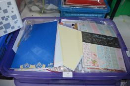 Storage Box Containing Decorative Paper Pads, Cardstock, etc.