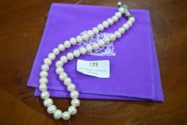 Gemphoria Pink Pearl Necklace with 925 Sterling Silver Clasp