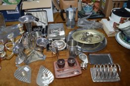 Plated Tableware; Candlesticks, Cutlery, etc.