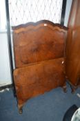Walnut Veneered Single Bed