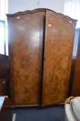 Large Walnut Veneer Double Wardrobe